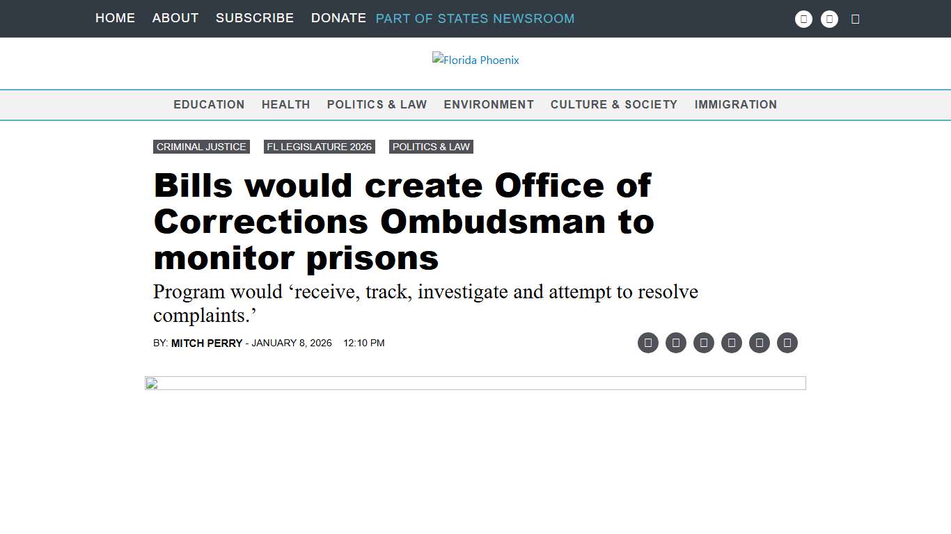 Bills would create Office of Corrections Ombudsman to monitor prisons • Florida Phoenix