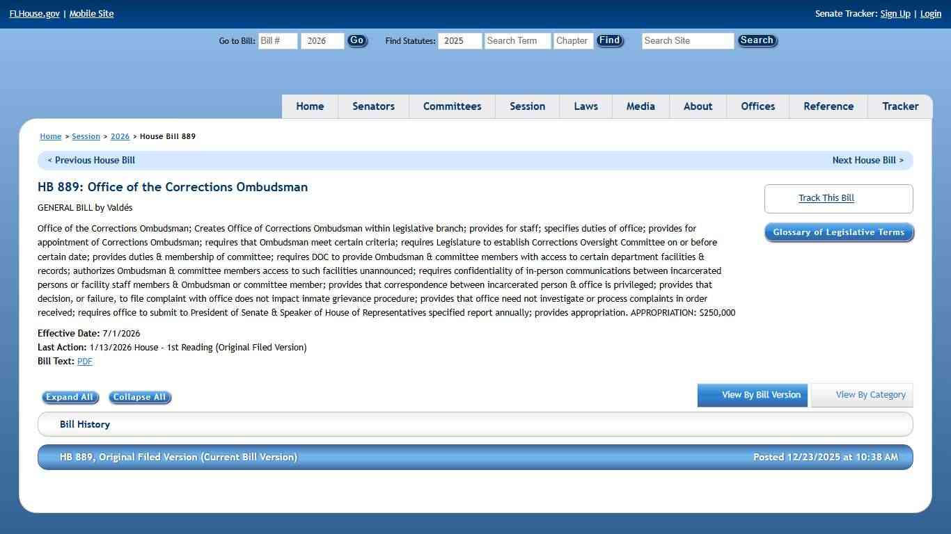 House Bill 889 (2026) - The Florida Senate